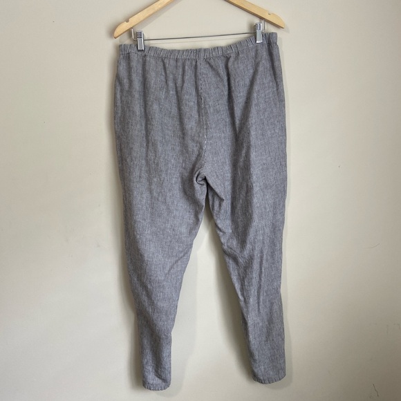 Eileen Fisher Organic Cotton Hemp Striped Easy Pants - Picture 5 of 6